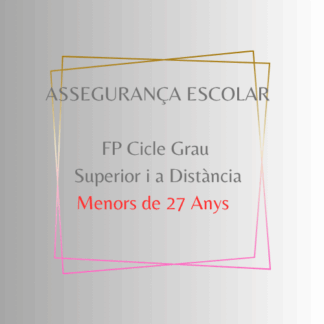 Assegurança Escolar FP Cicle Grau Superior i a Distància per a menors de 27 Anys